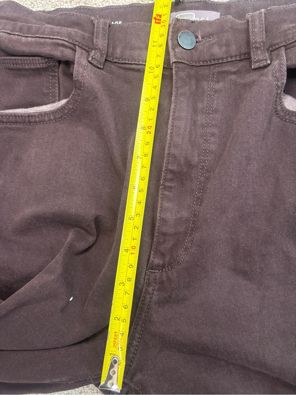 DL 1961 Hepburn Wide Leg High-Rise Vintage Dark Cocoa Brown Jeans Size 29 - Picture 6 of 14